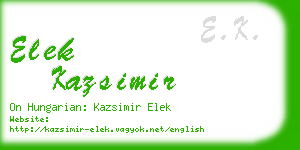 elek kazsimir business card